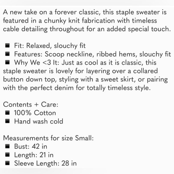 NWT Free People Frankie Cable Sweater - Picture 7 of 7